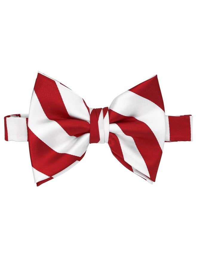 tiemart ربطة عنق مخططة من تيمارت (أحمر وأبيض) - Image 3